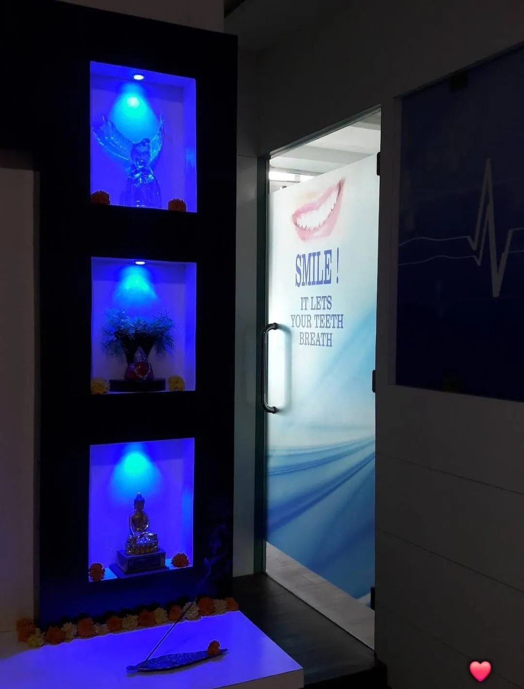 Illuminated Niches Wall Display - Before & After Dental Treatment